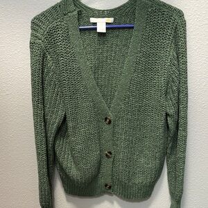 C&C California Green Button-Up Cardigan medium